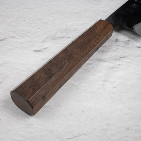 Hatsukokoro Sumi Blue 2 Kurouchi Santoku 165mm Black Chacate Handle