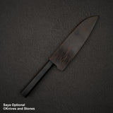 Hatsukokoro Hayabusa VG10 Tsuchime Sanmai Santoku 180mm Ebony