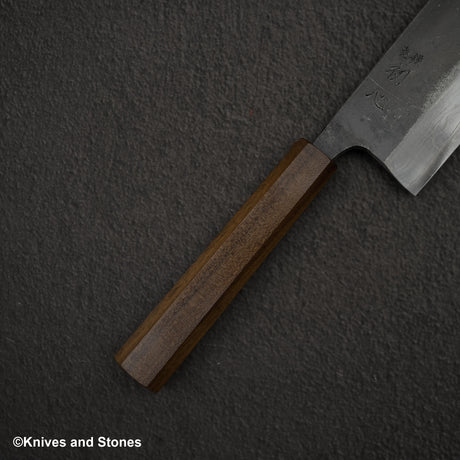 Hatsukokoro Kumokage Blue 2 Kurouchi Damascus Nakiri 165mm Black Chacate
