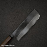 Hatsukokoro Kumokage Blue 2 Kurouchi Damascus Nakiri 165mm Black Chacate