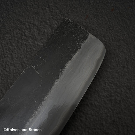 Hatsukokoro Kumokage Blue 2 Kurouchi Damascus Nakiri 165mm Black Chacate