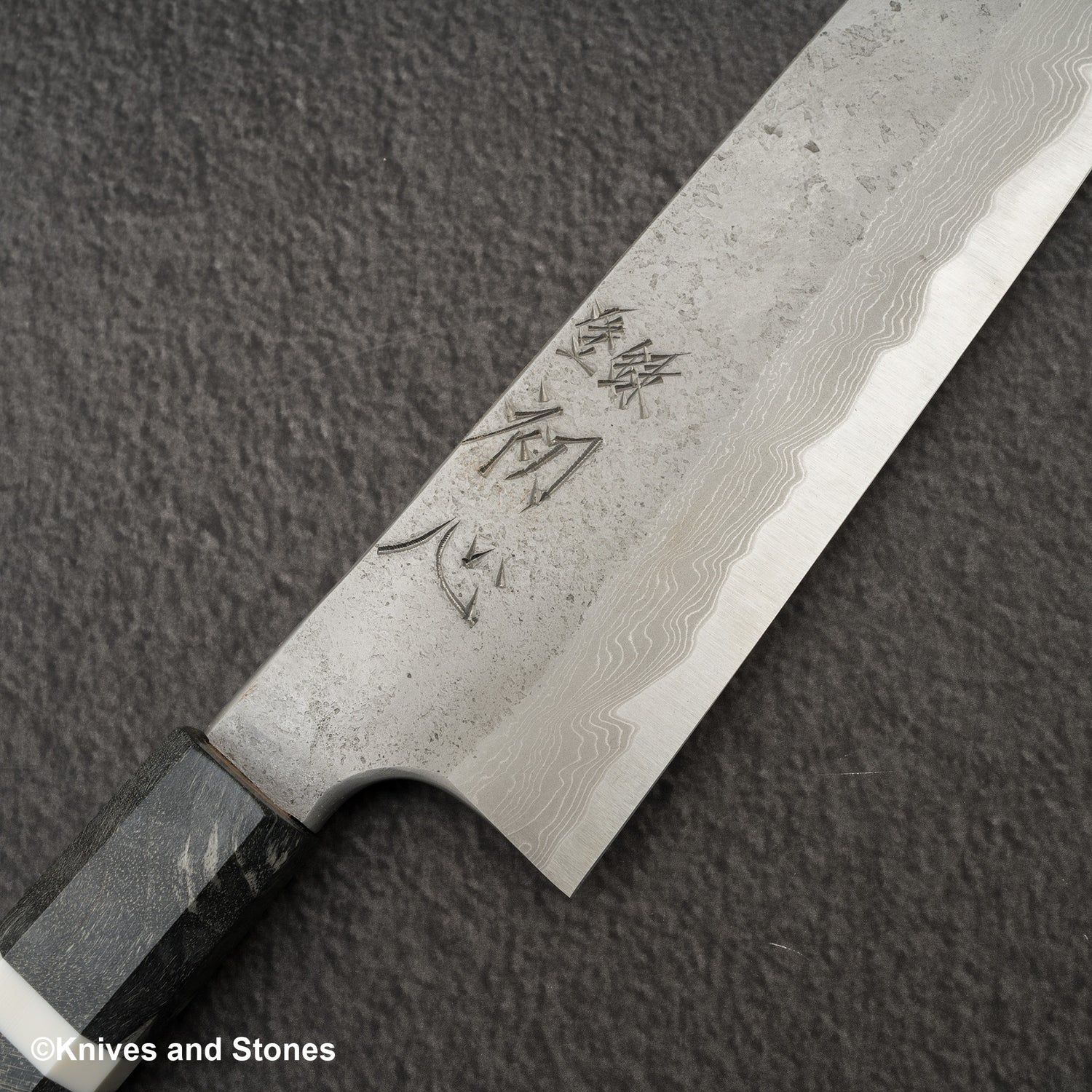 Nigara x Hatsukokoro Ryusui Blue 2 Damascus Nashiji Gyuto 210mm
