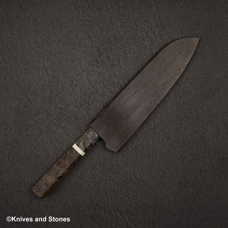 하츠코코로 x 니가라 요로코비 SLD 강 구리 츠치메 다마스커스 산토쿠(다용도칼) 180mm 사야 포함