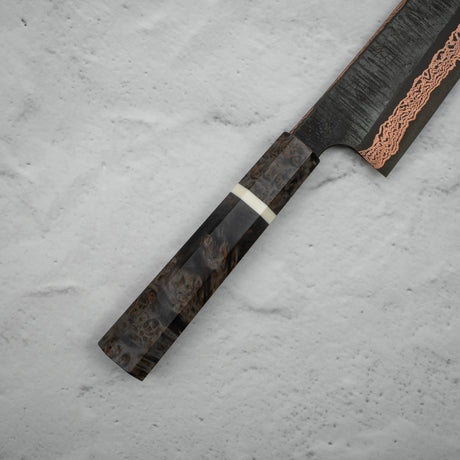 하츠코코로 x 니가라 요로코비 SLD 강 구리 츠치메 다마스커스 K팁 규토(셰프나이프) 240mm 사야 포함