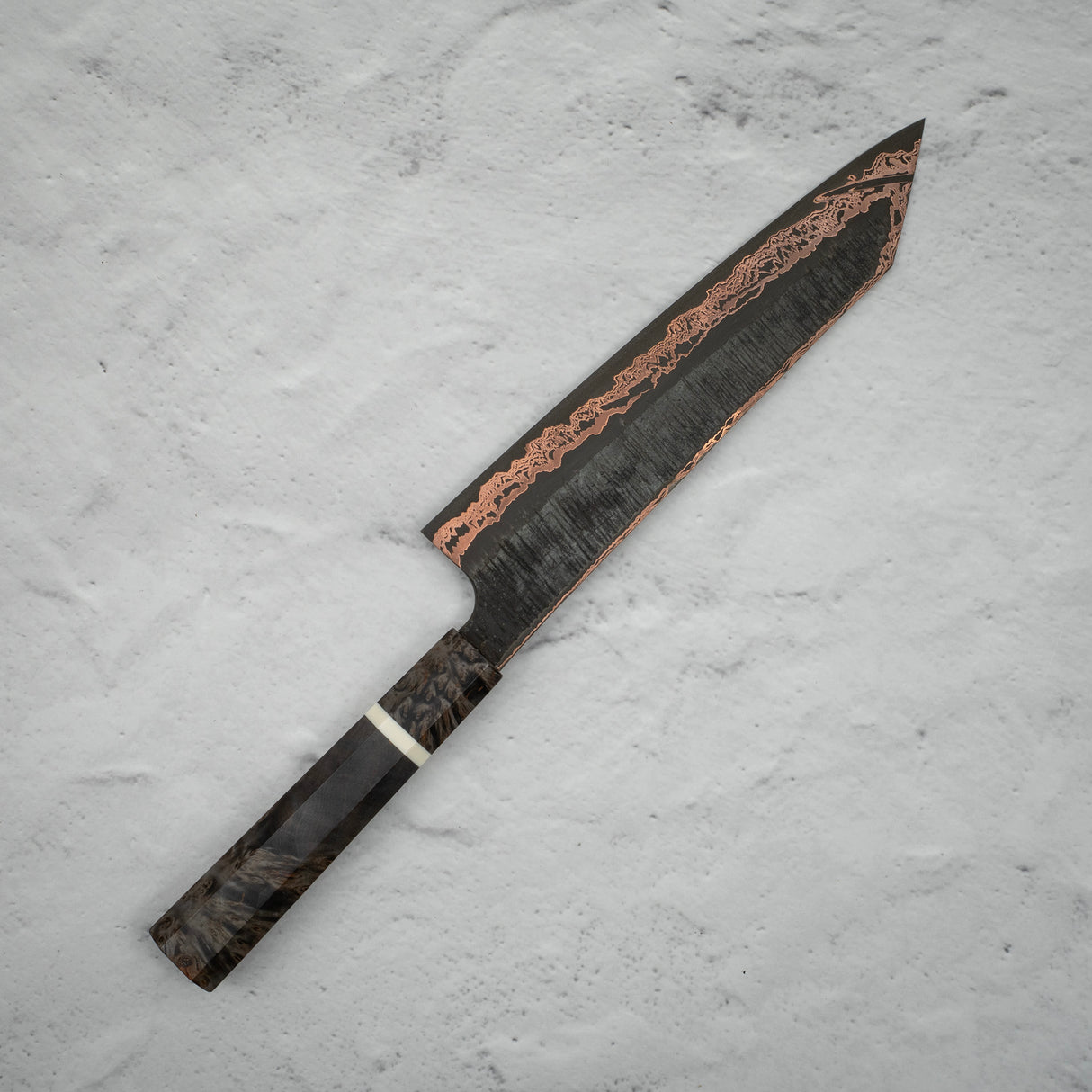 하츠코코로 x 니가라 요로코비 SLD 강 구리 츠치메 다마스커스 K팁 규토(셰프나이프) 240mm 사야 포함