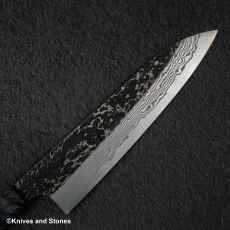 Hatsukokoro x Nigara Yorokobi Special SLD Gyuto 210mm Kurouchi Damascus Birch Handle
