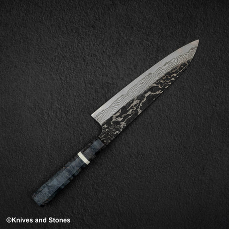Hatsukokoro x Nigara Yorokobi Special SLD Gyuto 210mm Kurouchi Damascus Birch Handle