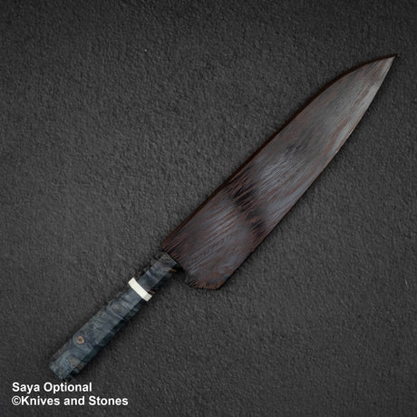Hatsukokoro x Nigara Yorokobi Special SLD Gyuto 210mm Kurouchi Damascus Birch Handle