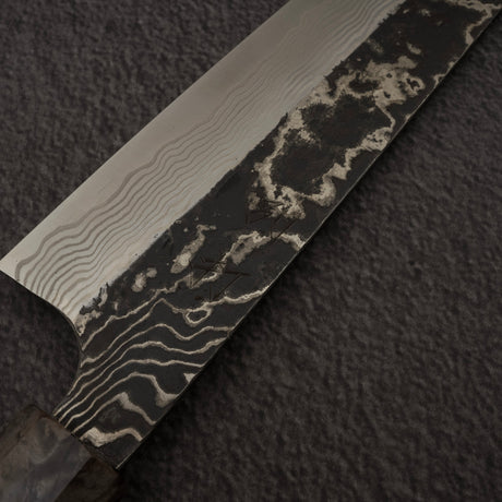 하츠코코로 x 니가라 요로코비 스페셜 SLD 강 쿠로우치 다마스커스 규토(셰프나이프) 240mm 자작나무 핸들