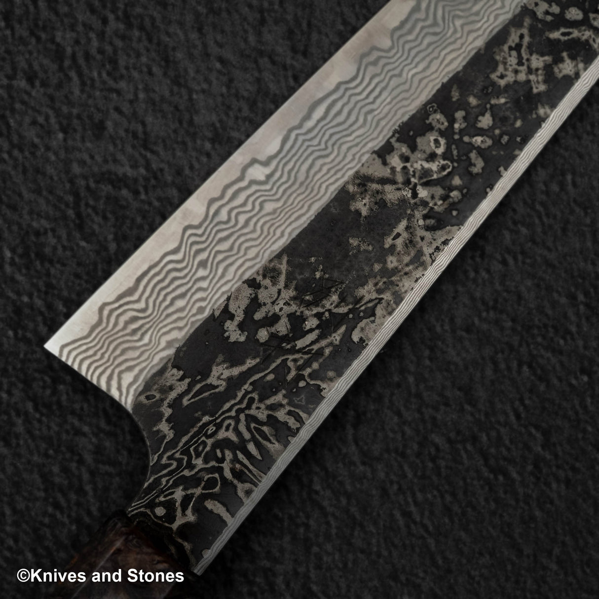 Hatsukokoro x Nigara Yorokobi Special SLD K-tip Gyuto 210mm Kurouchi Damascus Birch Handle