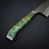 Hatsukokoro x Yoshikane SKD Nashiji Gyuto 210mm Extra Tall, Cosmic Swirl Handle