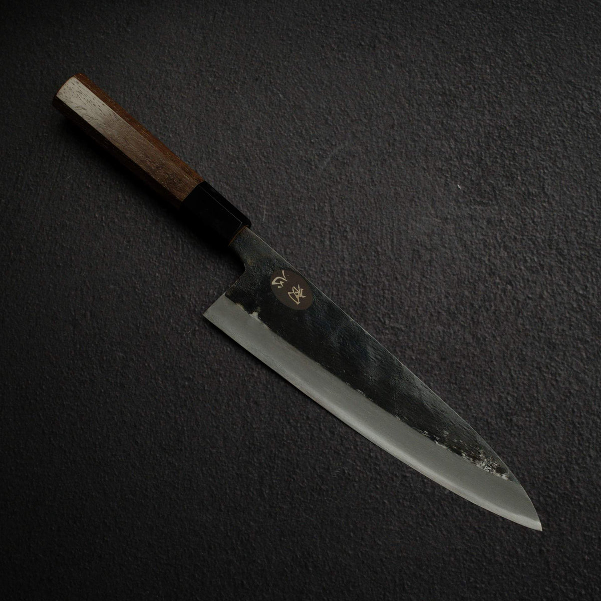 Kurogane Blue 2 Kurouchi Gyuto 210mm B-Grade, Rosewood Handle