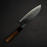 Kurogane Blue 2 Kurouchi Santoku 165mm Rosewood Handle, with Hatsukokoro Stamp