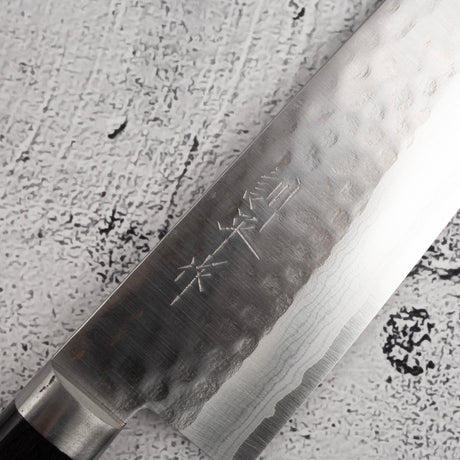 Masutani Kokuryu VG10 Damascus Tsuchime Santoku 170mm Western Handle