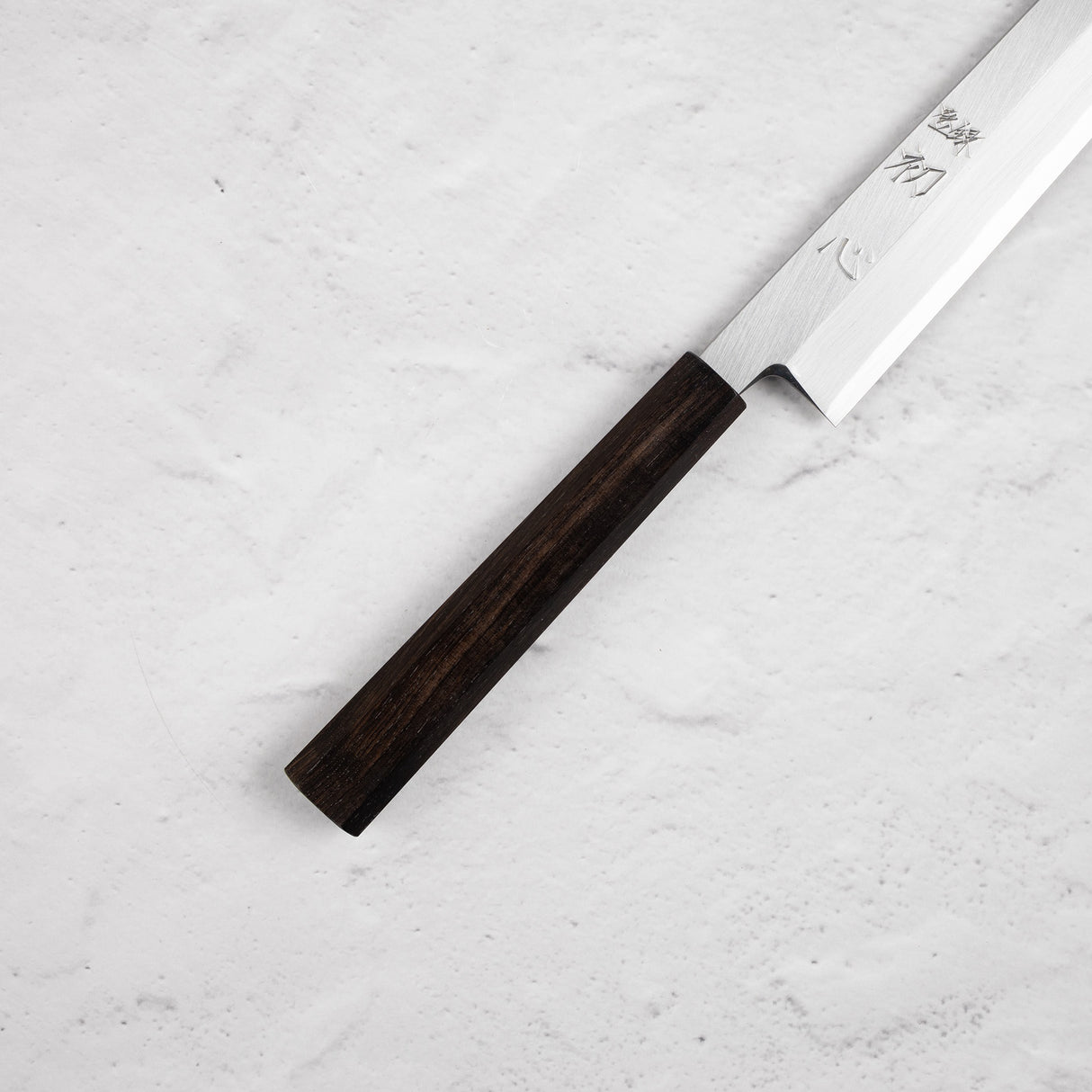 하츠코코로 x 묘진 시라사기 백2강 K팁 야나기바(사시미칼) 330mm