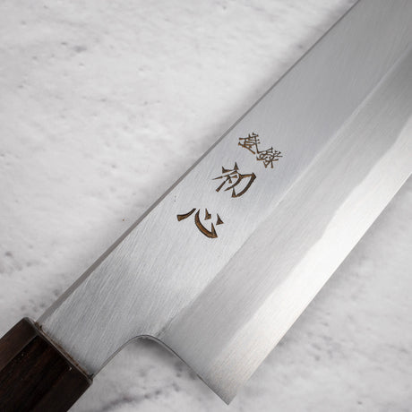 Nakagawa Blue1 Wide Bevel Kasumi K-tip Gyuto 240mm Ebony Handle