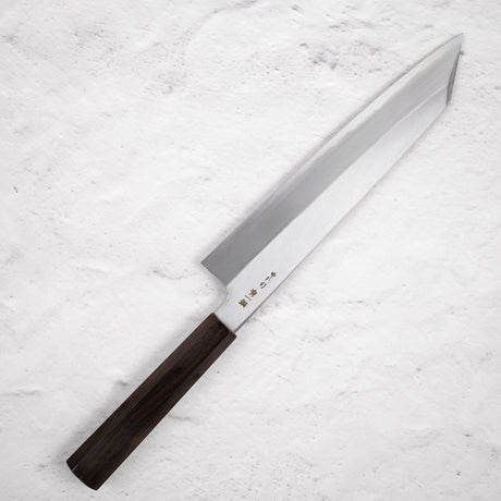 Nakagawa Blue1 Wide Bevel Kasumi K-tip Gyuto 240mm Ebony Handle