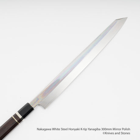 나카가와 백지강 혼야키 K팁 야나기바(사시미칼) 300mm 경면