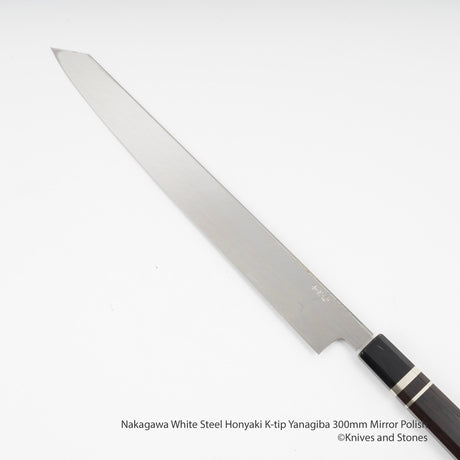 나카가와 백지강 혼야키 K팁 야나기바(사시미칼) 300mm 경면