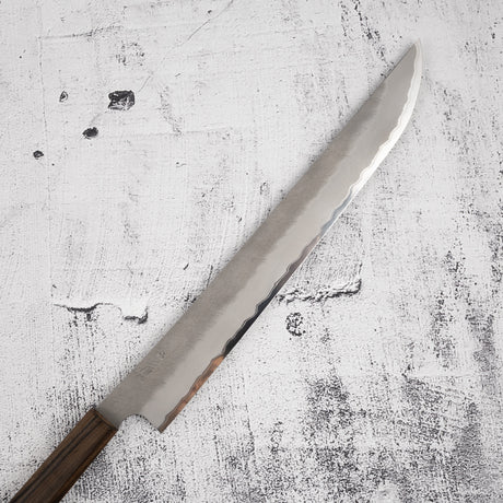 Nigara Aogami (Blue) Super Sakimaru Sujihiki 300mm Tsuchime Black Chacate