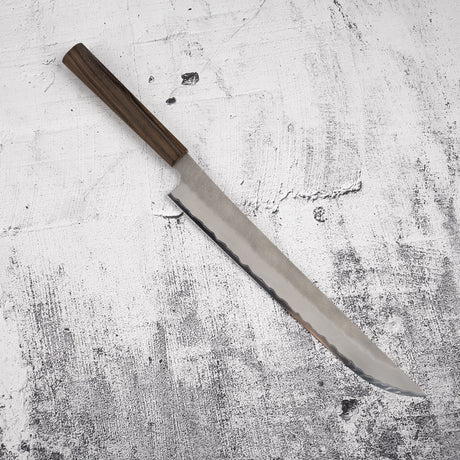 Nigara Aogami (Blue) Super Sakimaru Sujihiki 300mm Tsuchime Black Chacate
