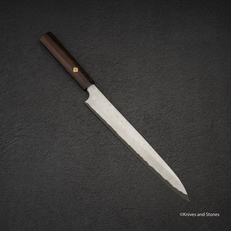 Nigara Anmon Kurozome Blue 2 Damascus Yanagiba 270mm