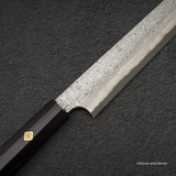 Nigara Anmon Kurozome Blue 2 Damascus Yanagiba 330mm