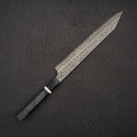 Nigara Anmon SG2 Raindrop Damascus K-tip Sujihiki 255mm Birch