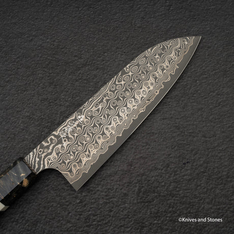 Nigara Anmon SG2 Raindrop Damascus Santoku 170mm Birch (暗紋)