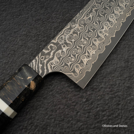 Nigara Anmon SG2 Raindrop Damascus Santoku 170mm Birch (暗紋)