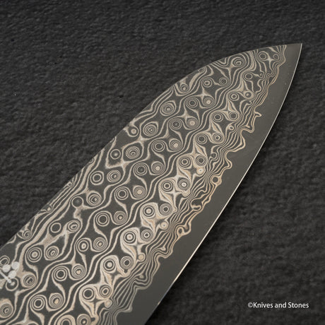 Nigara Anmon SG2 Raindrop Damascus Santoku 170mm Birch (暗紋)