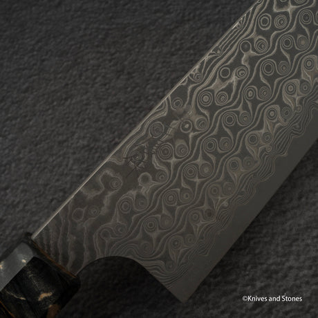 Nigara Anmon SG2 Raindrop Damascus Santoku 170mm Birch (暗紋)