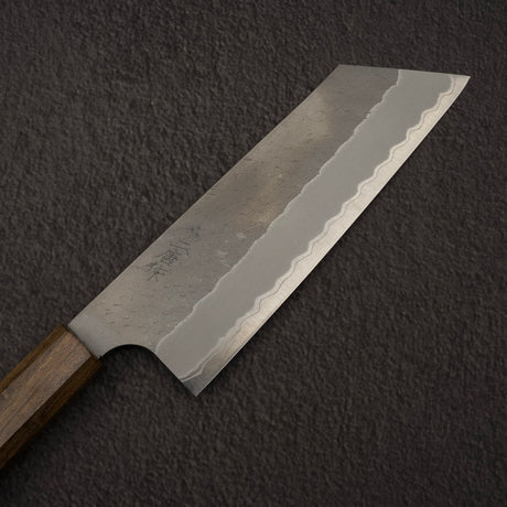 Nigara Aogami (Blue) Super K-tip Nakiri 165mm Matt Migaki Tsuchime Finished Black Chacate