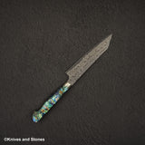 Nigara Anmon (暗紋) SG2 Raindrop Damascus K tip Petty 150mm Mother-of-Pearl Inlay Handle