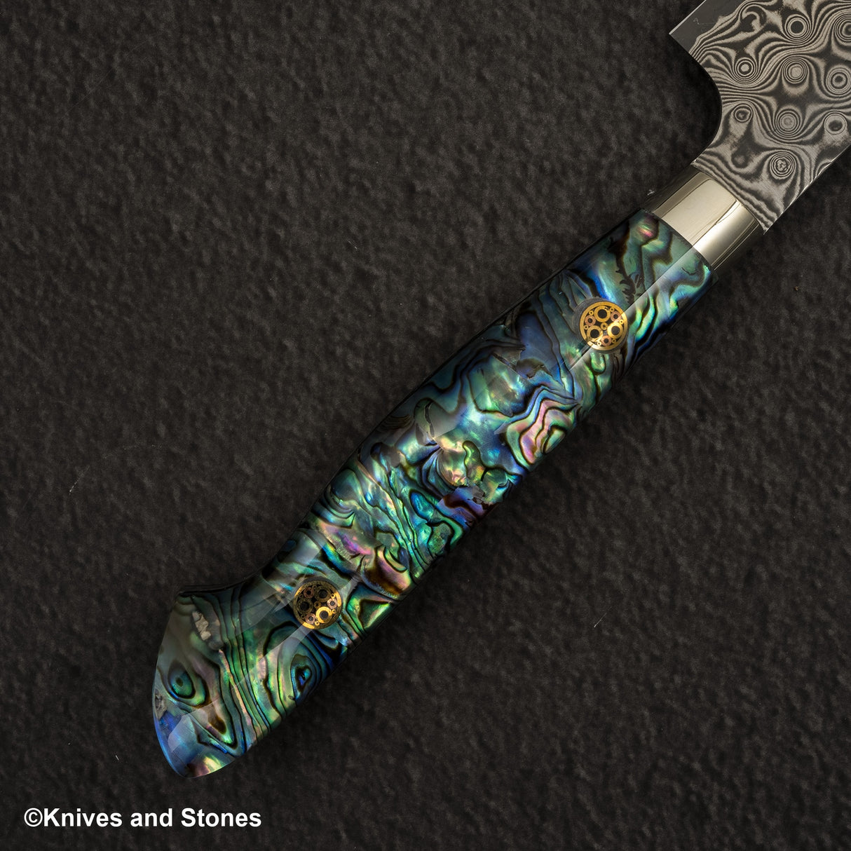 Nigara Anmon (暗紋) SG2 Raindrop Damascus K tip Petty 150mm Mother-of-Pearl Inlay Handle