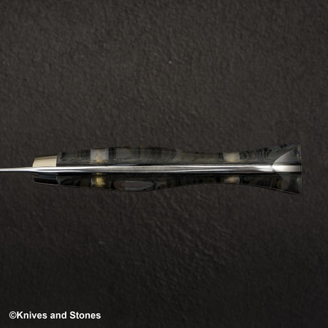 Nigara Anmon (暗紋) SG2 Raindrop Damascus K tip Petty 150mm Mother-of-Pearl Inlay Handle