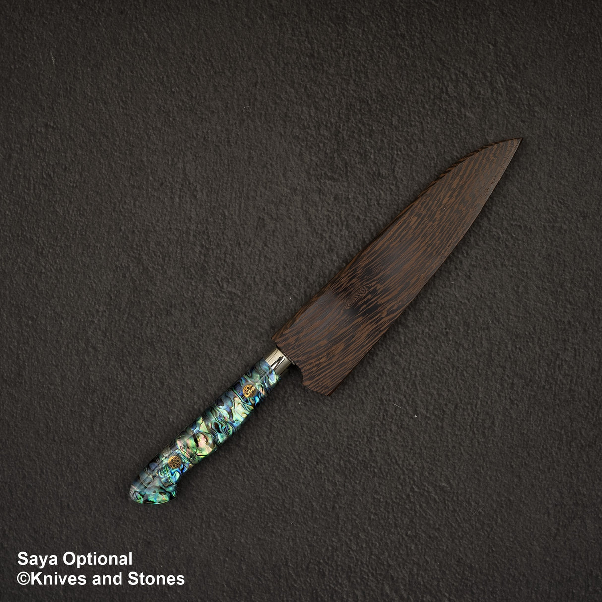 Nigara Anmon (暗紋) SG2 Raindrop Damascus K tip Petty 150mm Mother-of-Pearl Inlay Handle