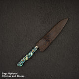 Nigara Anmon (暗紋) SG2 Raindrop Damascus K tip Petty 150mm Mother-of-Pearl Inlay Handle