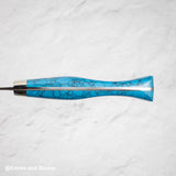 Nigara Anmon (暗紋) SG2 Raindrop Damascus K-tip Petty 150mm Western Blue Turquoise