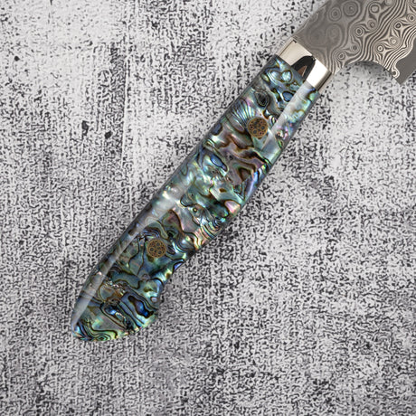 Nigara Anmon (暗紋) SG2 Raindrop Damascus Sakimaru Sujihiki 270mm Mother-of-peral Western