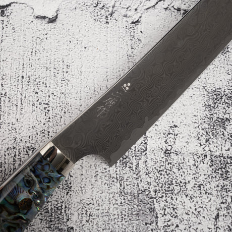 Nigara Anmon (暗紋) SG2 Raindrop Damascus Sakimaru Sujihiki 270mm Mother-of-peral Western