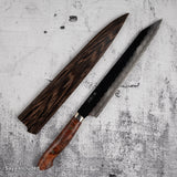Nigara SG2 K-tip Sujihiki 255mm Tsuchime Kurouchi Amboyna Western