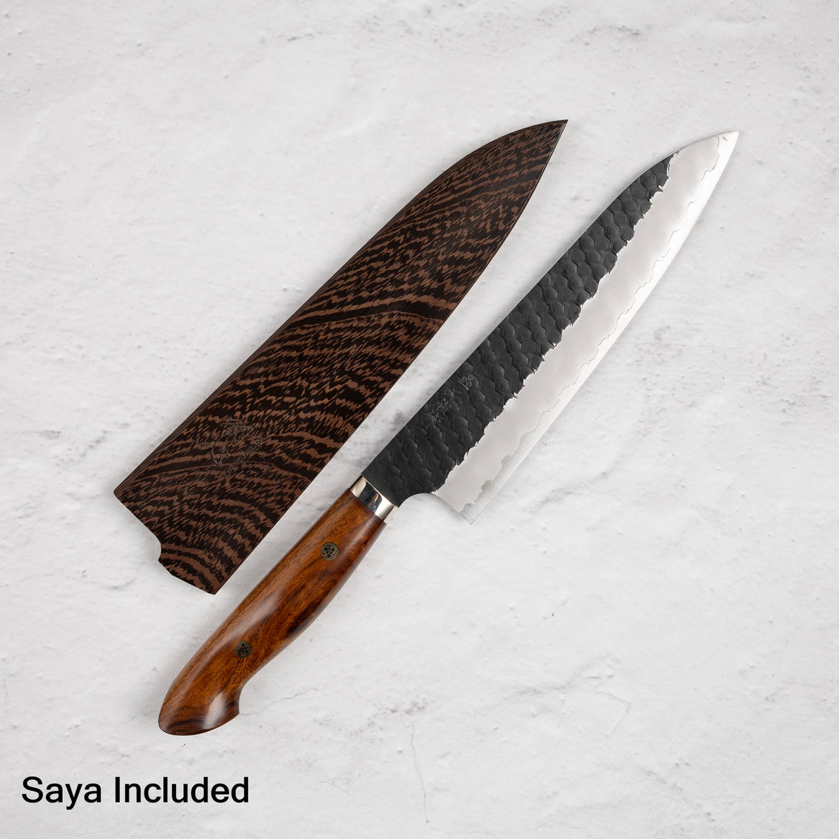 Nigara SG2 Kurouchi Tsuchime Gyuto 210mm Western Ironwood