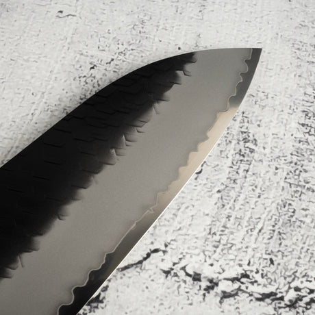 Nigara SG2 KU Santoku 180mm Tsuchime Ebony