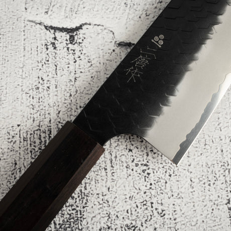 Nigara SG2 KU Santoku 180mm Tsuchime Ebony