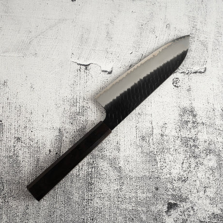 Nigara SG2 KU Santoku 180mm Tsuchime Ebony