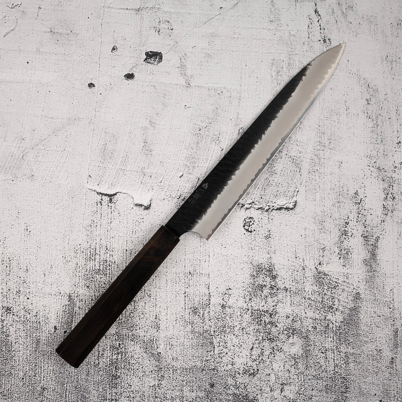Nigara SG2 Kurouchi Tsuchime Sujihiki 240mm Ebony Handle