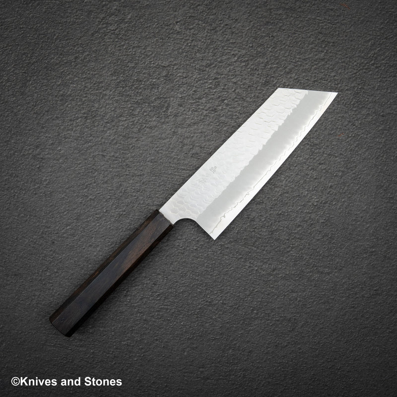 Nigara SG2 Tsuchime Matt Migaki K tip Nakiri 180mm Ebony Handle