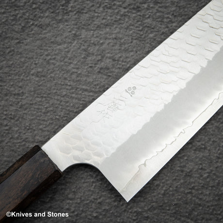Nigara SG2 Tsuchime Matt Migaki K tip Nakiri 180mm Ebony Handle