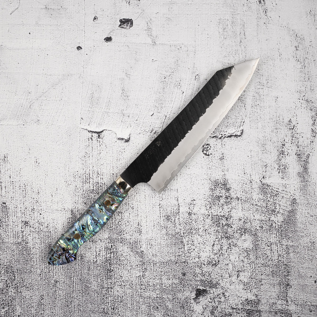 Nigara SG2 Mother-of-pearl K-tip Gyuto 210mm Kurouchi Tsuchime